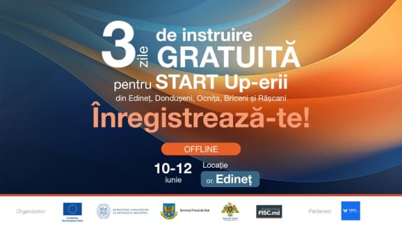 Instruire gratuită pentru antreprenorii începători din raionul Edineț, Dondușeni, Ocnița, Briceni și Râșcani