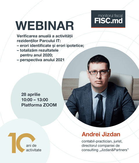 Activitatea rezidenților Parcului IT. Webinar de la P.P. „Monitorul fiscal FISC.md”
