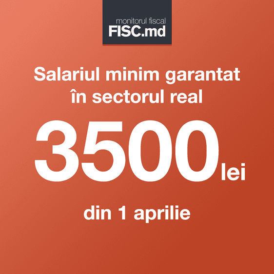 Cuantumul minim garantat al salariului în sectorul real – 3500 lei
