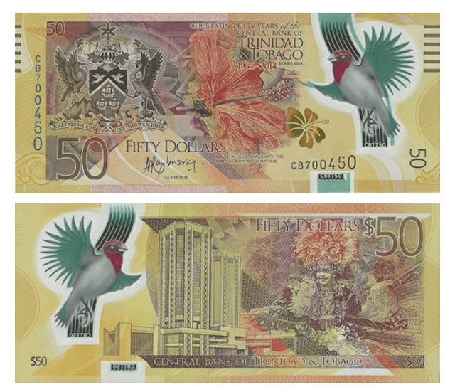 Bancnota de 50 de dolari din Trinidad & Tobago a fost aleasă "Bancnota anului 2014"