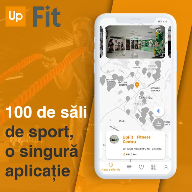 Acces la peste 100 de săli sportive cu aplicația UpFit