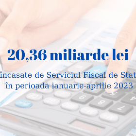 20,36 miliarde lei încasate de Serviciul Fiscal de Stat în 4 luni ale anului 2023