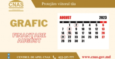 CNAS: graficul finanțării prestațiilor sociale în luna august