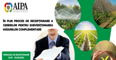 Cererile pentru subvenționarea măsurilor complementare pot fi depuse până la 30 septembrie
