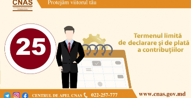 CNAS: se apropie termenul-limită de declarare și achitare a contribuțiilor la BASS