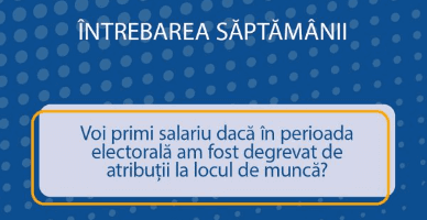 Voi primi salariu dacă în perioada electorală sunt degrevat de atribuții la locul de muncă?