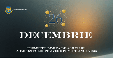La data de 26 decembrie survine termenul-limită de achitare a impozitului pe avere pentru anul 2025