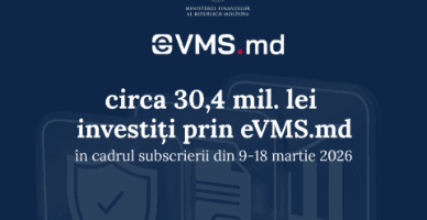 Cetățenii au investit circa 30,4 mil. lei prin platforma eVMS.md în luna martie 2026