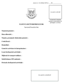 Patenta de întreprinzător