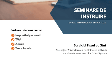 Graficul seminarelor de instruire ce urmează a fi organizate de SFS în semestrul II