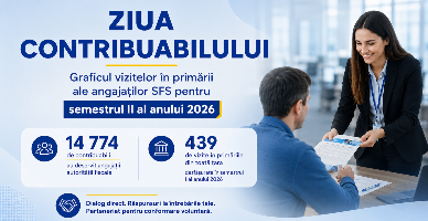 Ziua contribuabilului: Graficul vizitelor în primării ale angajaților SFS pentru semestrul II al anului 2026