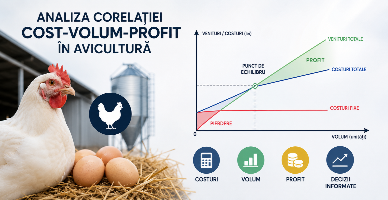 Analiza corelației cost-volum-profit în avicultură și influența factorilor asupra punctului de echilibru și zonei de siguranță (metoda grafică)