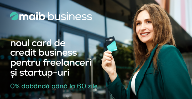 Cardul de credit business maib: până la 40.000 MDL pentru freelanceri și startup-uri